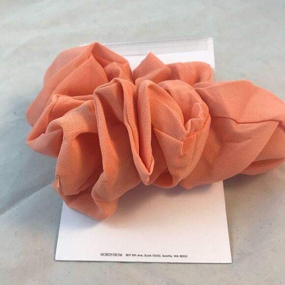 BP Scrunchie Coral Light Hair Accessory Casual Trendy Classic Color Neutral Cute - Picture 2 of 3